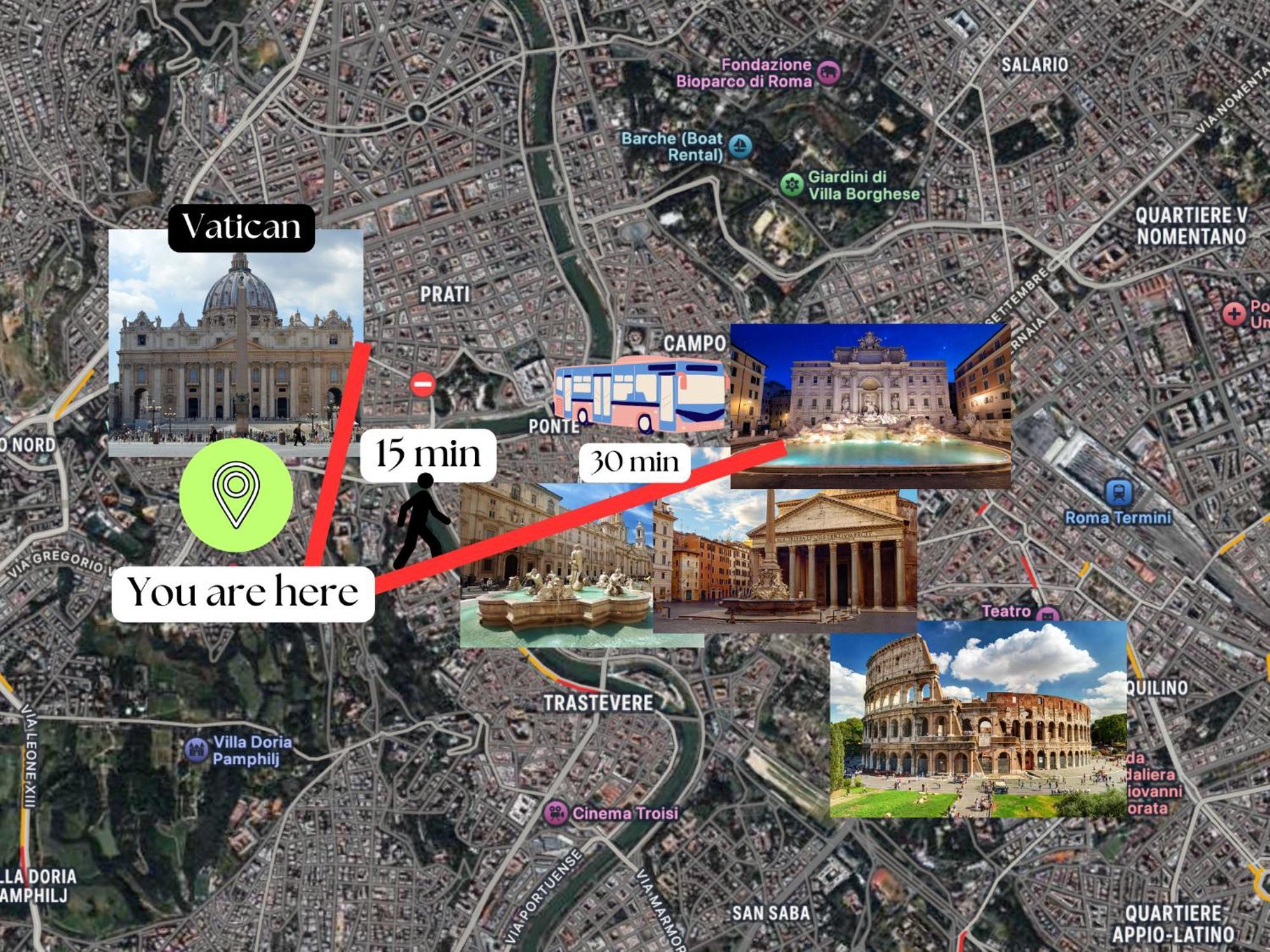 3 Min Da Stazione San Pietro * Roma